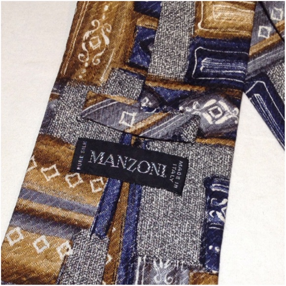 Men's Silk Made In Italy Manzoni Neck Tie - Picture 3 of 3